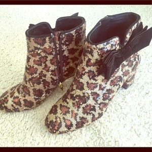 SOLD Kate Spade leopard sequin boots in 7.5